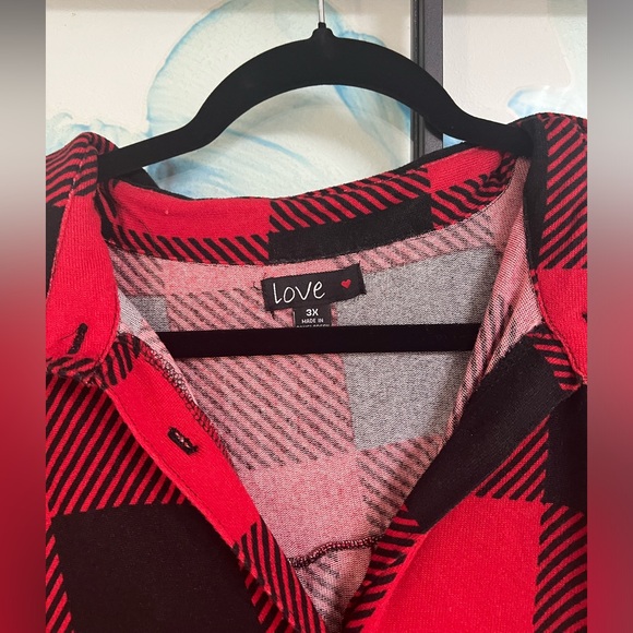 COPY - 3X Women Plaid Long Shirt - Picture 3 of 4